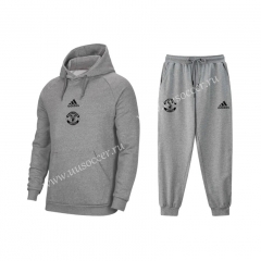 2021-22 Manchester United Gray  Tracksuit Uniform