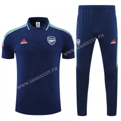 2021-2022  Arsenal Royal Blue Thailand Polo Uniform-CS