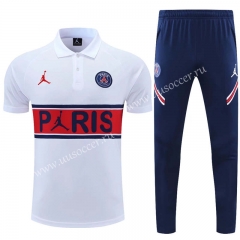 2021-2022 Psg White&Red  Thailand Polo Uniform-CS