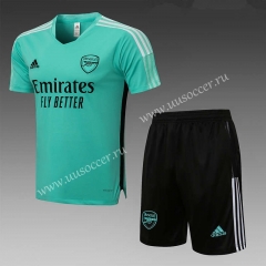 2021-2022 Arsenal Green  Shorts Sleeve Thailand Soccer Tracksuit Uniform-815
