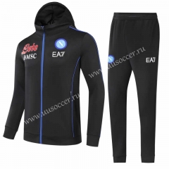 21-22 Napoli Black Thailand Soccer Jacket Uniform With Hat-GDP