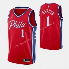 21-22 City Edition NBA Philadelphia 76ers Red  #1  Jersey（Harden）-SN