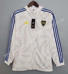 2021-2022 BOCA Juniors White Thailand Soccer Windbreaker With Hat-WD