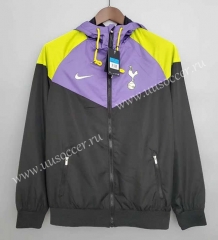 2021-2022 Tottenham Hotspur Black&Purple Trench Coats With Hat-WD