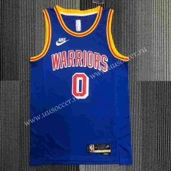 75th Anniversary Retro Edition  NBA Golden State Warriors Blue  #0 Jersey-311