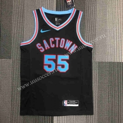 2022 City Edition  NBA Sacramentos Kings Black  #55 Jersey-311