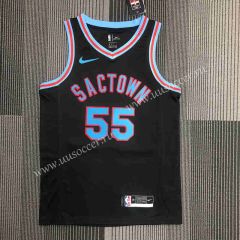 2022 City Edition  NBA Sacramentos Kings Black  #55 Jersey-311