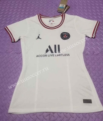2021-2022 Paris SG 3rd Away White Women Thailand Soccer Jersey AAA-708