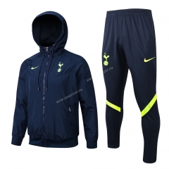 2021-2022 Tottenham Hotspur Royal Blue Trench Coats With Hat-815