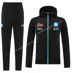21-22 Napoli Black Thailand Soccer Jacket Uniform With Hat-LH