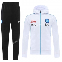 21-22 Napoli White Thailand Soccer Jacket Uniform With Hat-LH