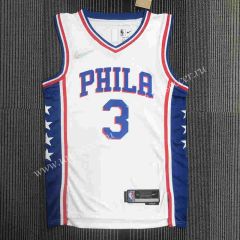 75th anniversary  NBA Philadelphia 76ers White  #3  Jersey（Harden）-311