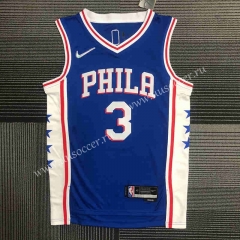 75th anniversary  NBA Philadelphia 76ers Blue  #3  Jersey（Harden）-311