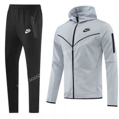 21-22 Nike Gray Soccer Jacket Uniform With Hat-LH