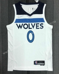 75th anniversary NBA Minnesota Timberwolves White #0 Jersey-311