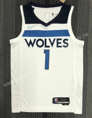 75th anniversary NBA Minnesota Timberwolves White #1 Jersey-311