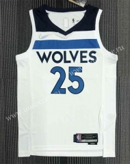 75th anniversary NBA Minnesota Timberwolves White #25 Jersey-311