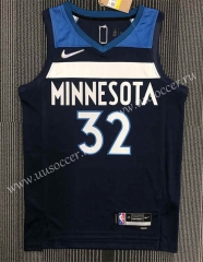 75th anniversary NBA Minnesota Timberwolves Dark Blue #32 Jersey-311