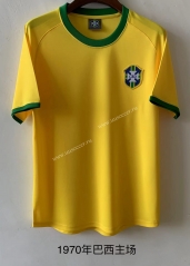 1970 Brazil Home Yellow Thailand Soccer Jersey AAA-9171