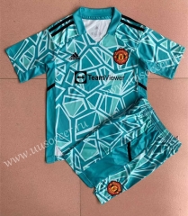 202-23 Manited United Goalkeeper Blue Soccer Uniform-AY