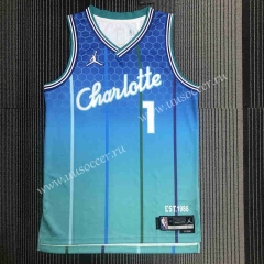 2022-23 City Version NBA Charlotte Hornets Blue #1 Jersey-311