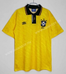 1991-93 Brazil Home Yellow Thailand Soccer Jersey AAA-c1046