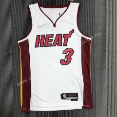 75th anniversary NBA Miami Heat White   #3  Jersey-311
