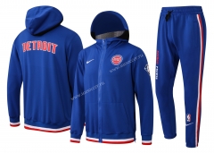 21-22  NBA Detroit Pistons Cai Blue With Hat Jacket Uniform-815