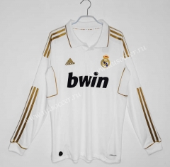 Retro Version 11-12 Real Madrid Home White LS Thailand Soccer Jersey AAA-c1046