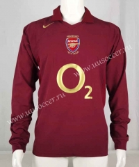 05-06 Retro Version Arsenal Home Red Thailand LS Soccer Jersey AAA-503