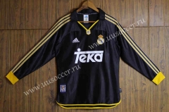 Retro Version 98-00 Real Madrid Away Black LS Thailand Soccer Jersey AAA-SL