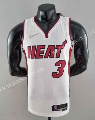 75th anniversary NBA Miami Heat White   #3  Jersey-SN