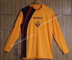 Retro  Version 2005-06 Roma  Home  Yellow LS Thailand Soccer Jersey AAA-SL
