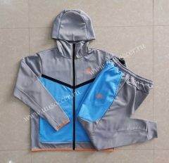 2022-23  Nike Blue&Grey Soccer Jacket Uniform With Hat-815