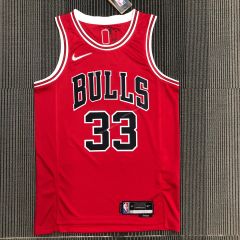 75th Anniversary NBA Chicago Bull Red  #33 Jersey-311