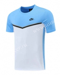 2022-23 NIke Blue Short-Sleeved Thailand Soccer Tracksuit-LH