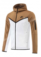 2022-23  Nike Khaki&White  Soccer Jacket With Hat -LH
