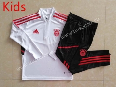 2022-23 Bayern München  White Kids/Youth Soccer Tracksuit-815