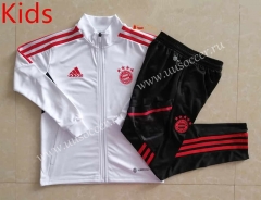 2022-23 Bayern München White Kids/Youth Soccer Jacket Uniform-815