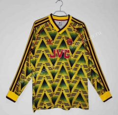 91-93 Retro Version Arsenal Away Yellow  Thailand LS Soccer Jersey AAA-c1046