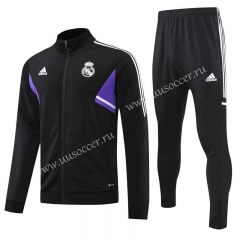 2022-23 Real Madrid Black Soccer Jacket Uniform-815