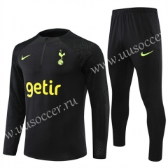 2022-23 Tottenham Hotspur Black  Thailand Soccer Tracksuit Uniform-4627