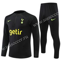 2022-23 Tottenham Hotspur Black  Thailand Soccer Tracksuit Uniform-4627