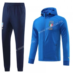 2022-23  Italy  Cai Blue Thailand Soccer Jacket Uniform  with Hat-LH