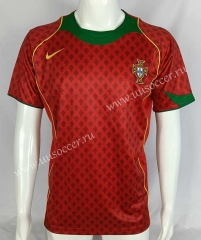Retro Version 2004  Portugal Home Red  Thailand Soccer Jersey AAA-503