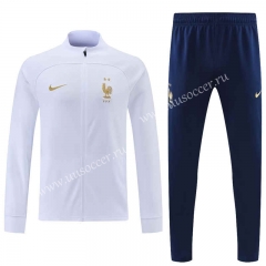 2022-23 France White Thailand Soccer Jacket Uniform-4627