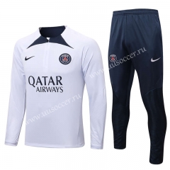 2022-23  Paris SG White Thailand Soccer Tracksuit Uniform-815
