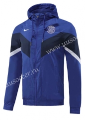 2022-23 Nike Paris SG Cai Blue Trench Coats With Hat -LH