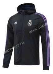 2022-23 Real Madrid Black  Wind Coat With Hat-LH