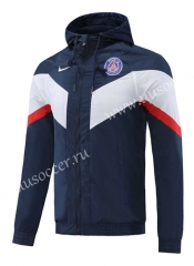 2022-23 Nike Paris SG Royal Blue Trench Coats With Hat -LH